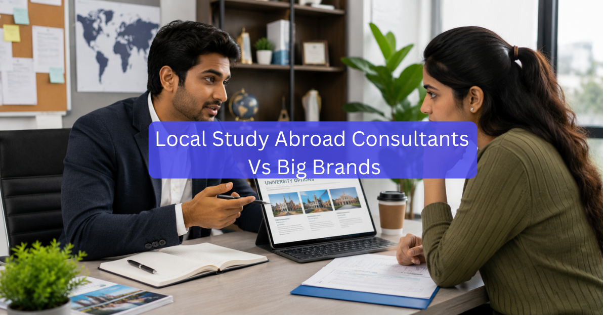 Local study abroad consultant helping an Indian student plan overseas education